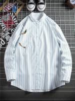 Regular Fit Striped Collar Button Front Men Shirts 6261