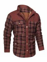 Plaid Stand Collar  Men Clothing 3679