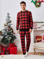 Long Sleeve Plaid Casual Men Co-ords 432