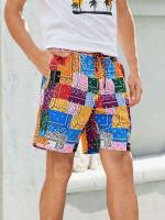  Multicolor Drawstring Men Shorts 5422