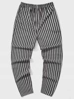 Striped Casual Multicolor Men Loungewear Bottoms 2327