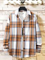 Collar Plaid Preppy Regular Men Outerwear 403