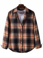 Long Sleeve Regular Fit Regular Plaid Men Clothing 203