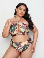  Boho Multicolor Plus Size Bikini Sets 813