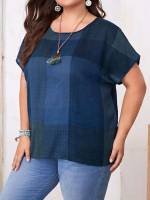 Regular Oversized Multicolor Casual Plus Size Blouses 3949