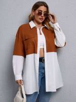 Multicolor Casual Long Plus Size Blouses 3656