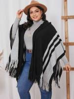  Short Long Sleeve Striped Plus Size Knitwear 191