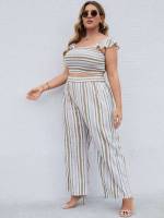 Slim Fit Boho Straps Multicolor Plus Size Co-Ords 995