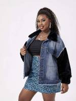  Button Casual Plus Size Denim Jackets 4812