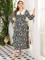  Contrast Collar Boho Plus Size Dresses 288