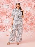  Ditsy Floral Long Plus Size Jumpsuits  Bodysuits 26