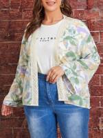  Multicolor  Plus Size Kimonos 3320