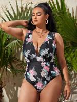 Boho V Wired Floral Plus Size One-Pieces 9144