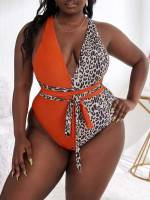 Multicolor  Plus Size Beachwear 5229