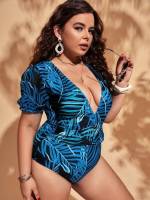  Tropical Multicolor Plus Size Beachwear 7049