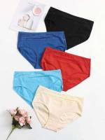 Multicolor  Plain Plus Size Panties 2896