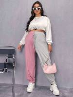 Multicolor  Plus Size Sweatpants 2499