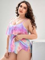  Boho Spaghetti Strap Plus Size Beachwear 7425