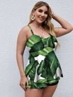   Multicolor Plus Size Beachwear 7096