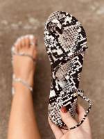  Fashionable Snakeskin Print Multicolor Women Shoes 639