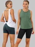  Plain Multicolor Women Active Tops 6142