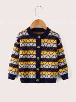  Casual Geometric Long Sleeve Toddler Boys Clothing 4505