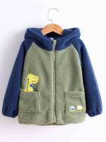 Multicolor Regular Cartoon Long Sleeve Toddler Boy Coats 943