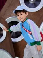 Multicolor Sporty Colorblock Long Sleeve Toddler Boy Jackets 3832