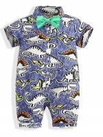  Dinosaur Capris Collar Toddler Boys Clothing 1514