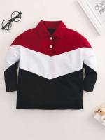 Button Regular Fit Colorblock Polo Toddler Boys Clothing 4530