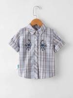  Plaid Button Front Collar Toddler Boys Clothing 940