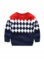 Regular Fit Long Sleeve Round Neck Regular Toddler Boy Sweaters 8719