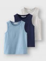  Multicolor Regular Round Neck Toddler Boy Tanks 3387