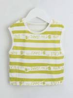 Striped  Round Neck Toddler Boys Clothing 2486