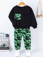 Regular Fit Pocket Long Sleeve Casual Toddler Boys Clothing 4755