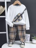  Regular Fit Long Sleeve Multicolor Toddler Boy Two-piece Outfits 700