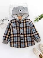 Cute Regular Fit Hooded Long Sleeve Toddler Boys Clothing 4088