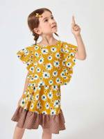  Cap Sleeve Cute Toddler Girl Blouses 3865