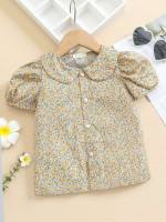  Regular Fit Ditsy Floral Toddler Girl Blouses 4475