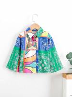 Button Regular Fit Multicolor Regular Toddler Girl Blouses 3043