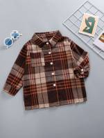 Regular Long Sleeve Plaid Toddler Girl Blouses 3428