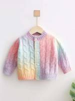 Regular Casual Multicolor Toddler Girl Cardigans 4804