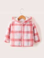 Casual Plaid Zipper Toddler Girl Jackets 9051