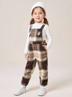  Preppy Plaid Sleeveless Toddler Girl Jumpsuits 9699