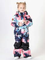 Regular Fit Tie Dye Long Sleeve Multicolor Toddler Girl Jumpsuits 7171