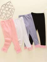 Multicolor Long Ruffle Hem Toddler Girl Leggings 9344