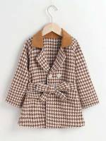  Short Dressy Houndstooth Toddler Girl Overcoats 1226