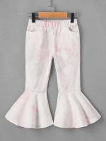 Multicolor Long Ruffle Tie Dye Toddler Girl Pants 5608