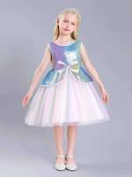  Multicolor Round Neck Sleeveless Toddler Girls Clothing 501