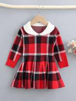  Collar Regular Fit Multicolor Toddler Girl Sweater Dresses 9458